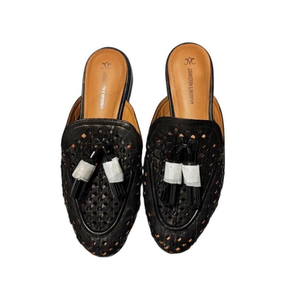 Johnston & Murphy Women's Ali Woven Tassel Mule Black in Size 6 - Picture 8 of 10
